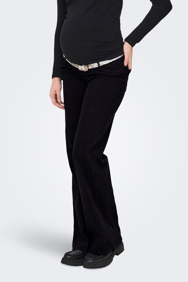 Only Maternity Wide leg maternity jeans black