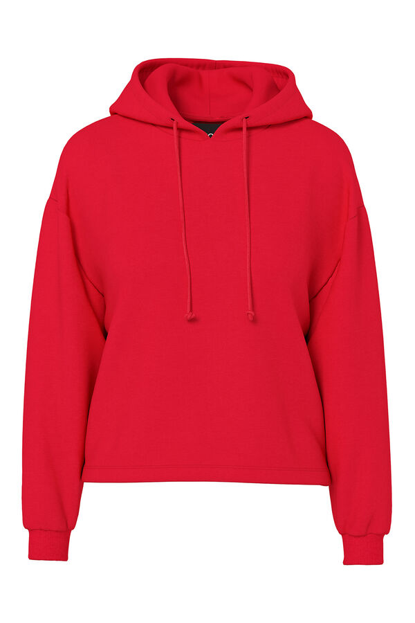 Pieces Sudadera con capucha fucsia