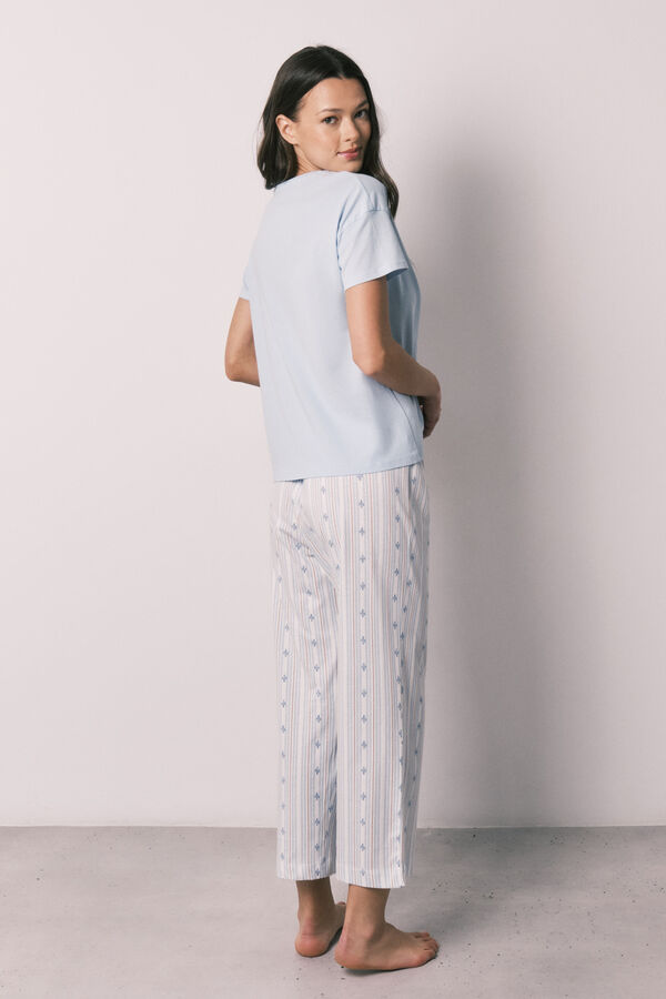 Women'secret Blue cotton capri pyjamas blue