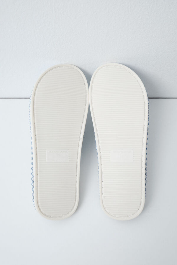 Women'secret Zapatillas casa cuadros Vichy blanco