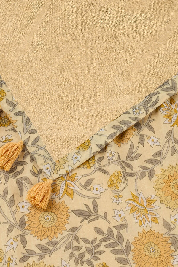 Womensecret Floral print terrycloth beach towel sárga