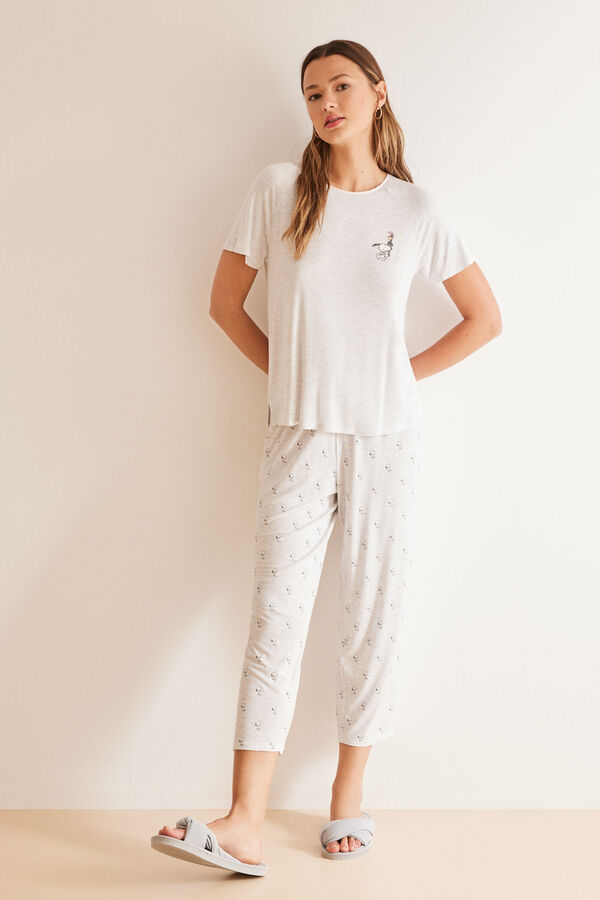 Womensecret Super soft grey Snoopy capri pyjamas Siva