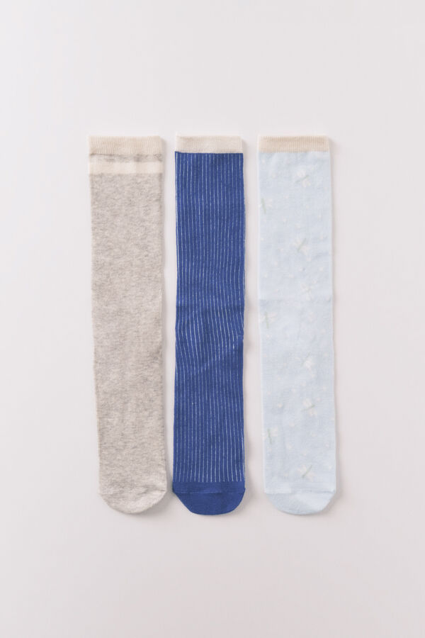 Women'secret 3-pack long dragonfly print socks printed