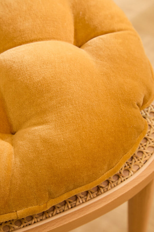 Calma House Almofada redonda para cadeira em velour estampado