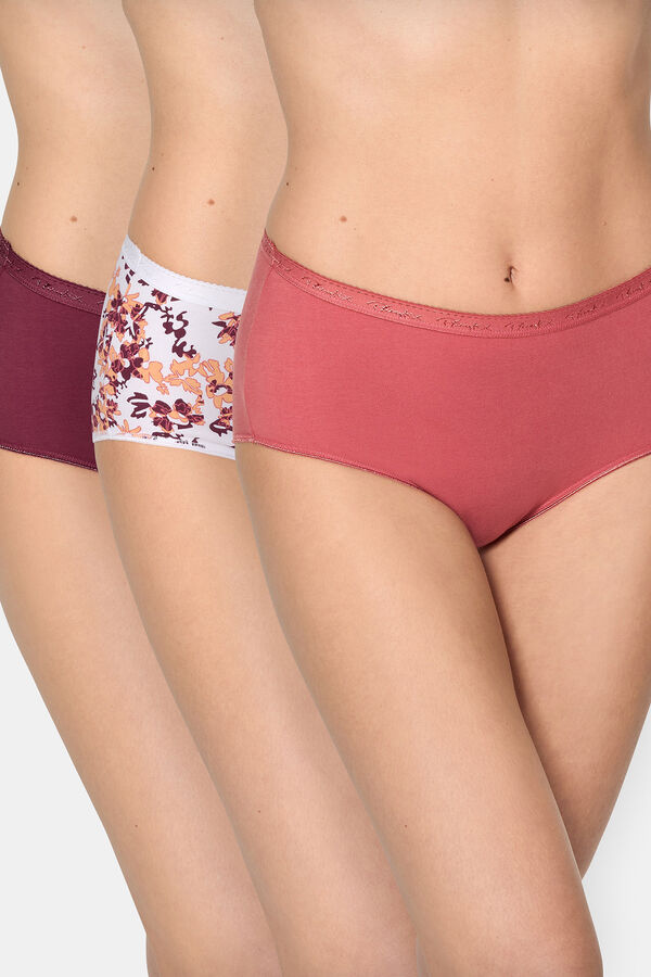 Playtex Pack de 3 bragas Midi de algod&oacute;n org&aacute;nico estampado