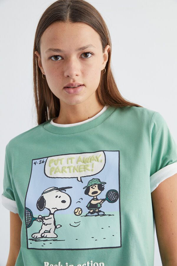Womensecret Green long 100% cotton Snoopy pyjamas Bež
