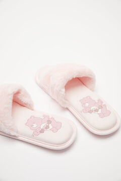Womensecret Pink fluffy Care Bear slider slippers  pink