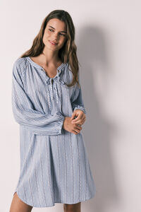 Women'secret Blue striped viscose short camisole