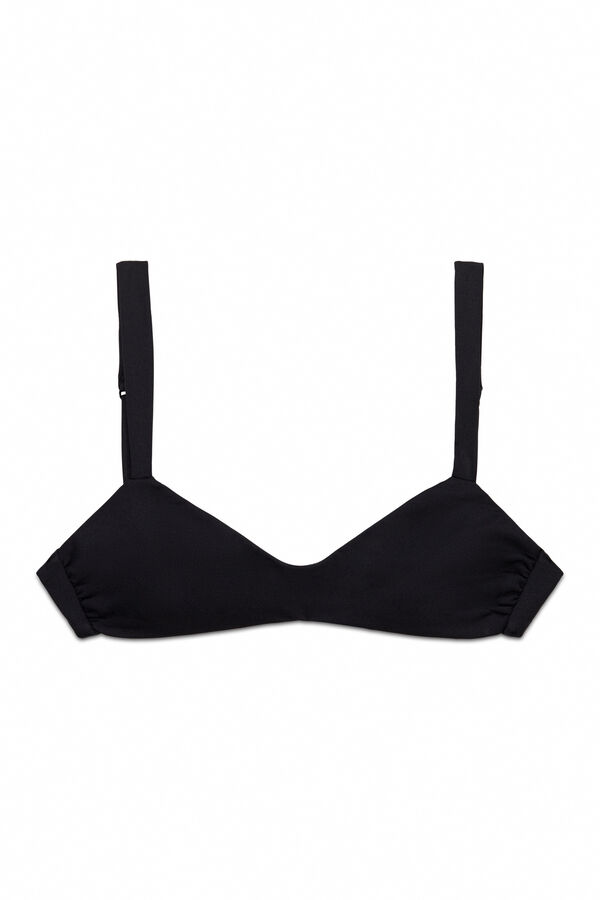 Women'secret Top bikini negro semi brillante negro