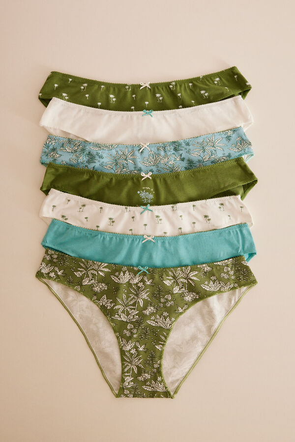 Womensecret 7-pack of classic printed panties green
