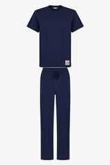 Penti Pijama de Homem de Manga Curta Verde Escuro azul
