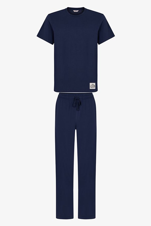 Penti Pijama de Homem de Manga Curta Verde Escuro azul
