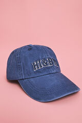HI&BYE Casquette en coton bleue &agrave; logo brod&eacute; bleu