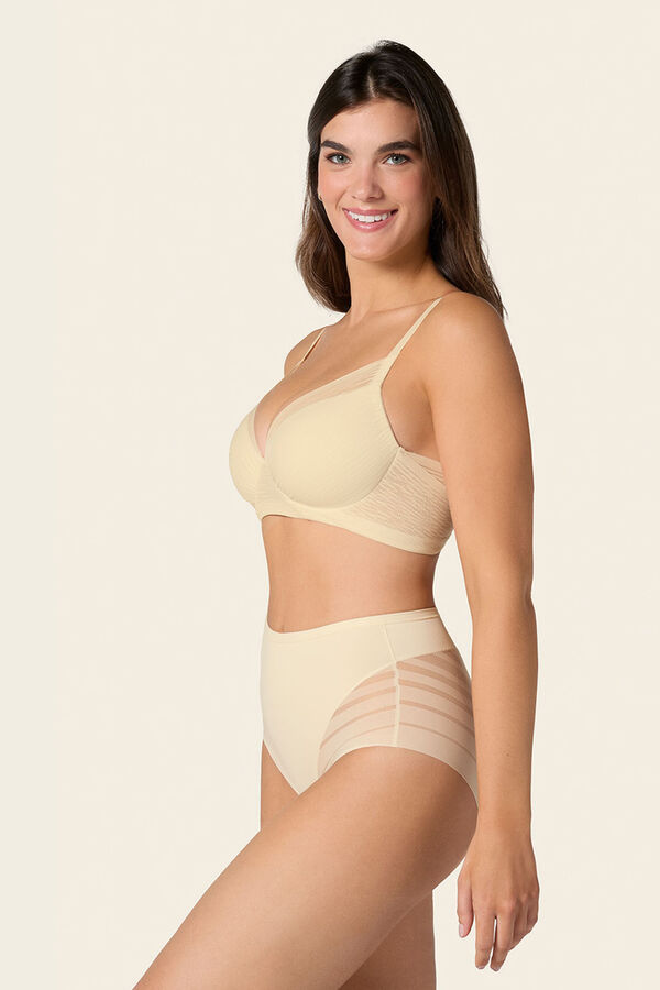 Braga faja clásica con control moderado de abdomen y bandas en tul