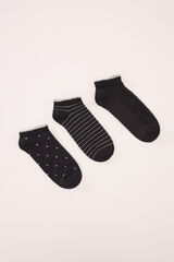 Women'secret Pack of 3 short black lurex socks black