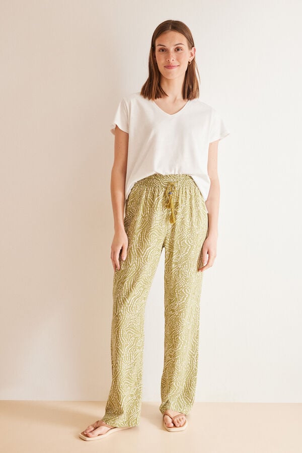 Womensecret Green ethnic print trousers  Print
