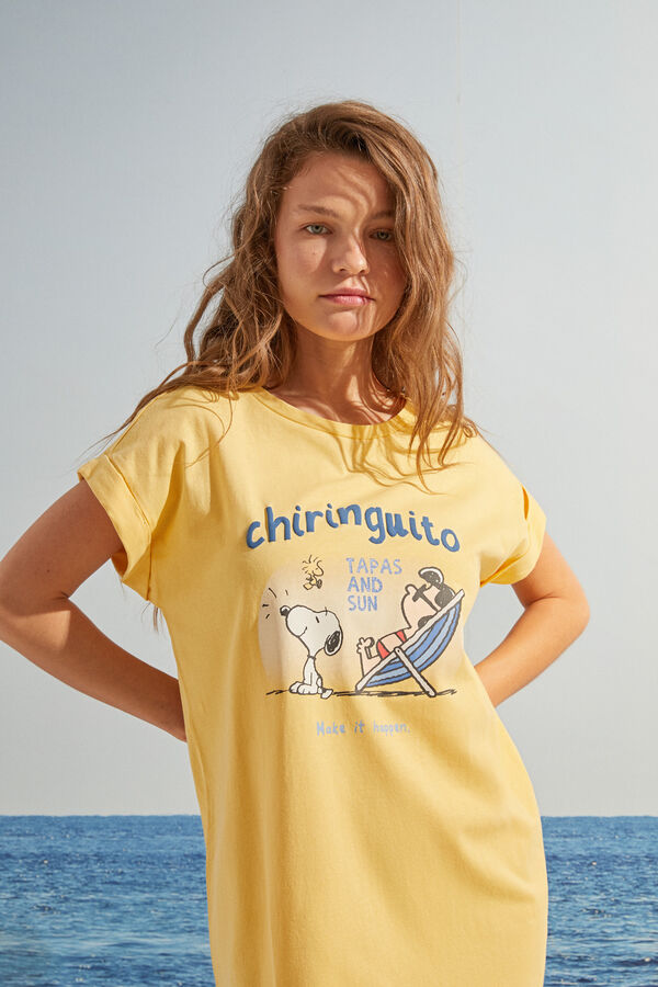 Womensecret Nachthemd Midi 100 % Baumwolle Snoopy mit Print