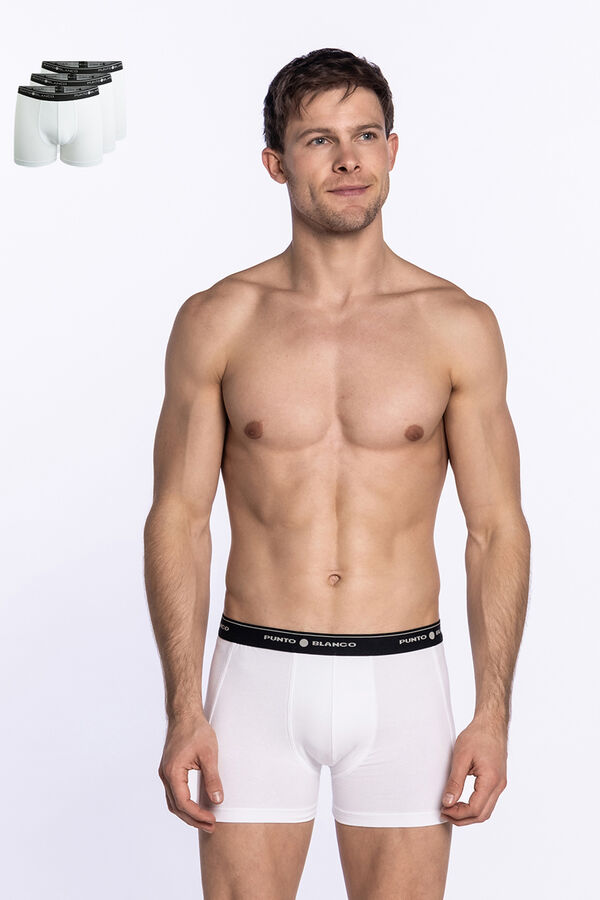 Punto Blanco Pack de 3 boxers de algod&atilde;o branco