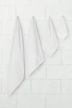 Womensecret Toalha lavatório friso algodão bambu 50 x 90 cm. branco