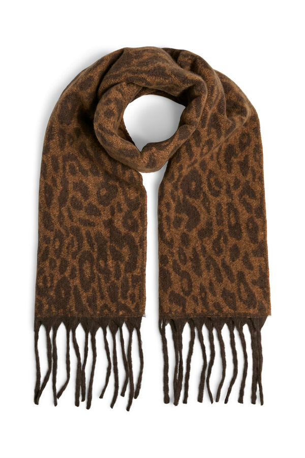 Pieces Bufanda de leopardo marr&oacute;n