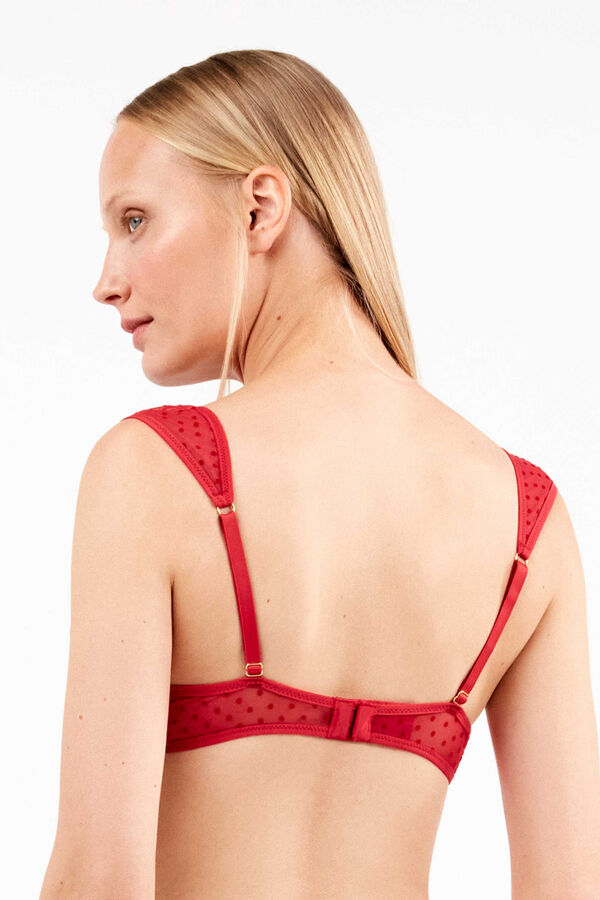Gisela Sujetador push up en tul plumetti rojo