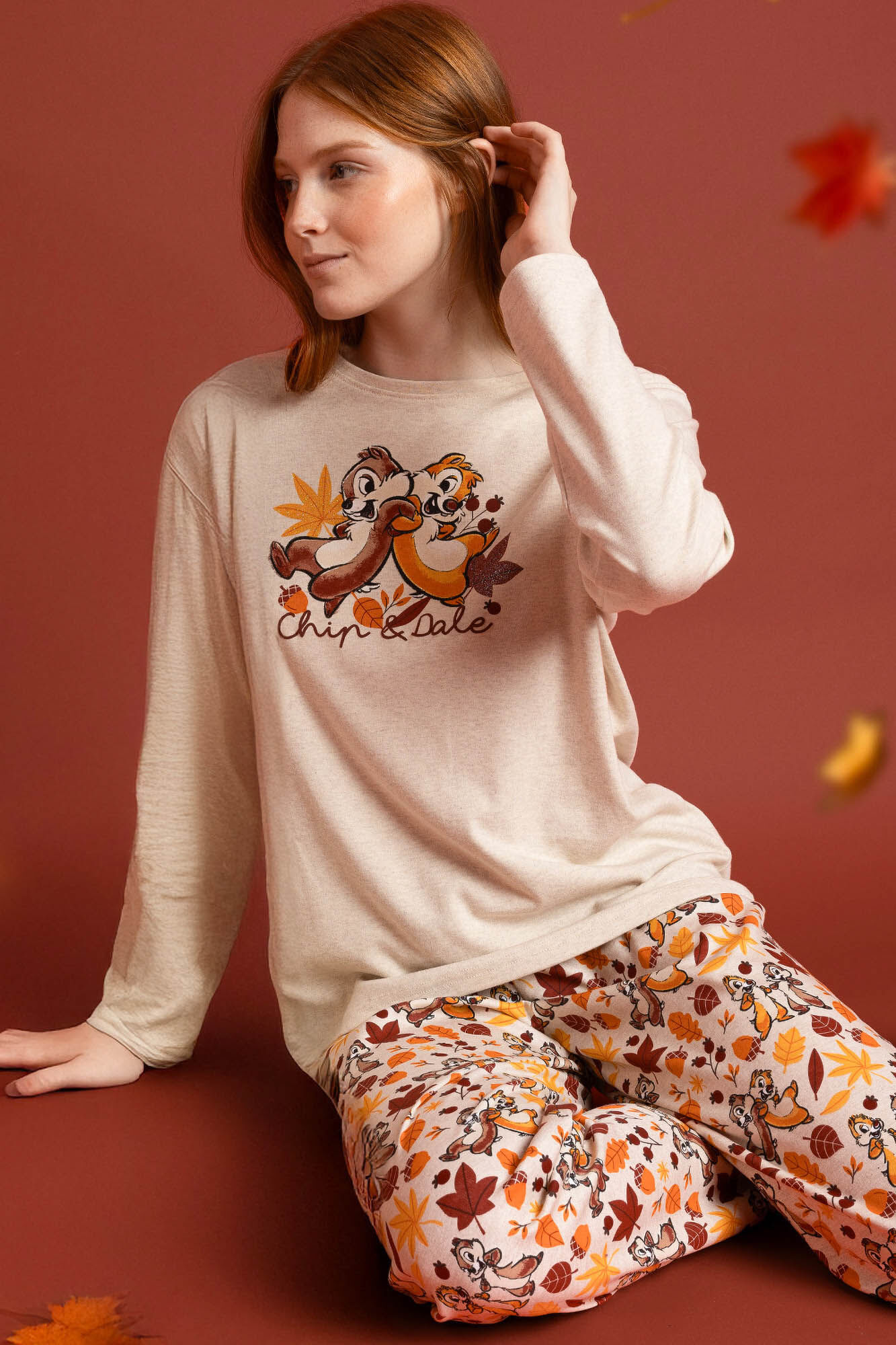 Admas Pijama largo Chip&Dale oto&ntilde;o para mujer