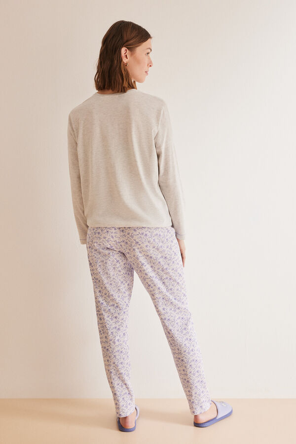 Womensecret Pyjama 100 % Baumwolle Grau Snoopy Grau