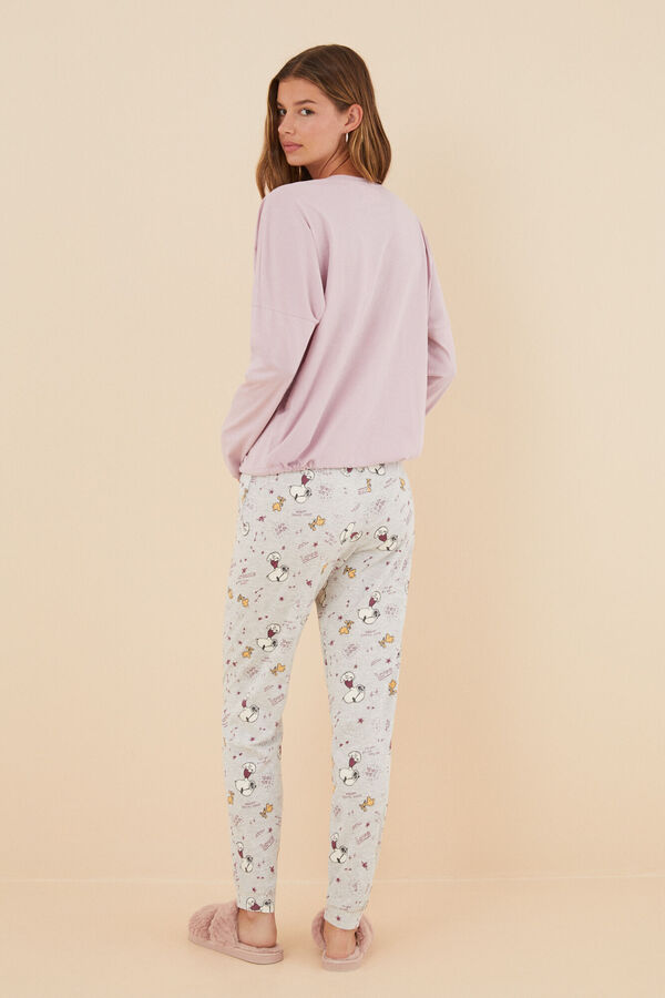 Womensecret Ružičasta pidžama Snoopy Love od 100 % pamuka Ružičasta