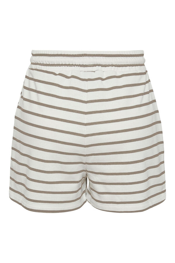 Womensecret Striped terrycloth shorts with elasticated waist and drawstring fastening. blanc