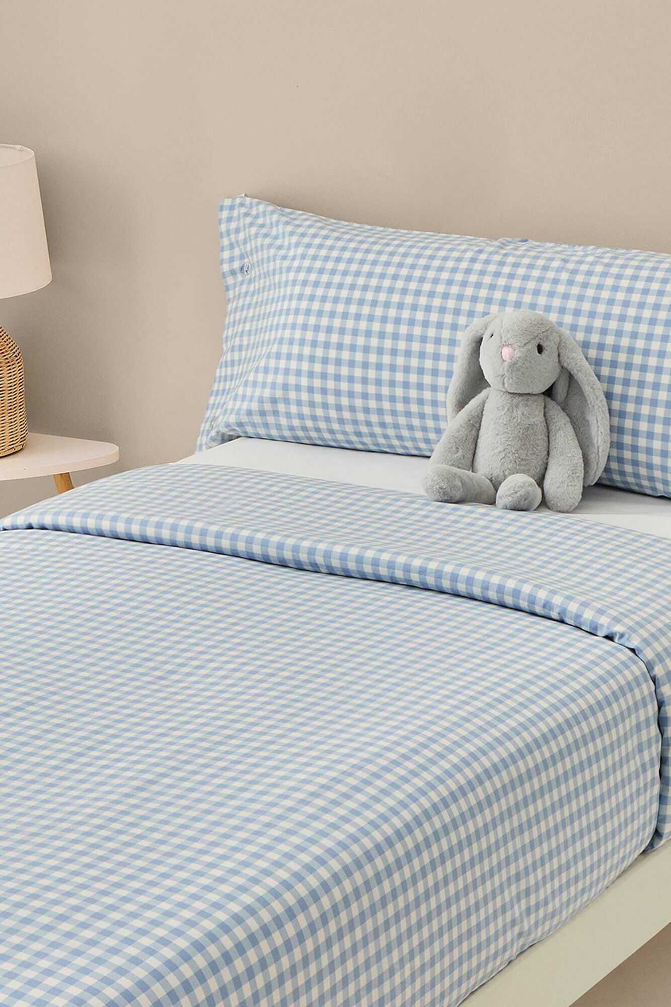 Textura Funda nordica tejida cuadros vichy