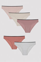 Penti Pack de cinco braguitas cl&aacute;sicas estampado