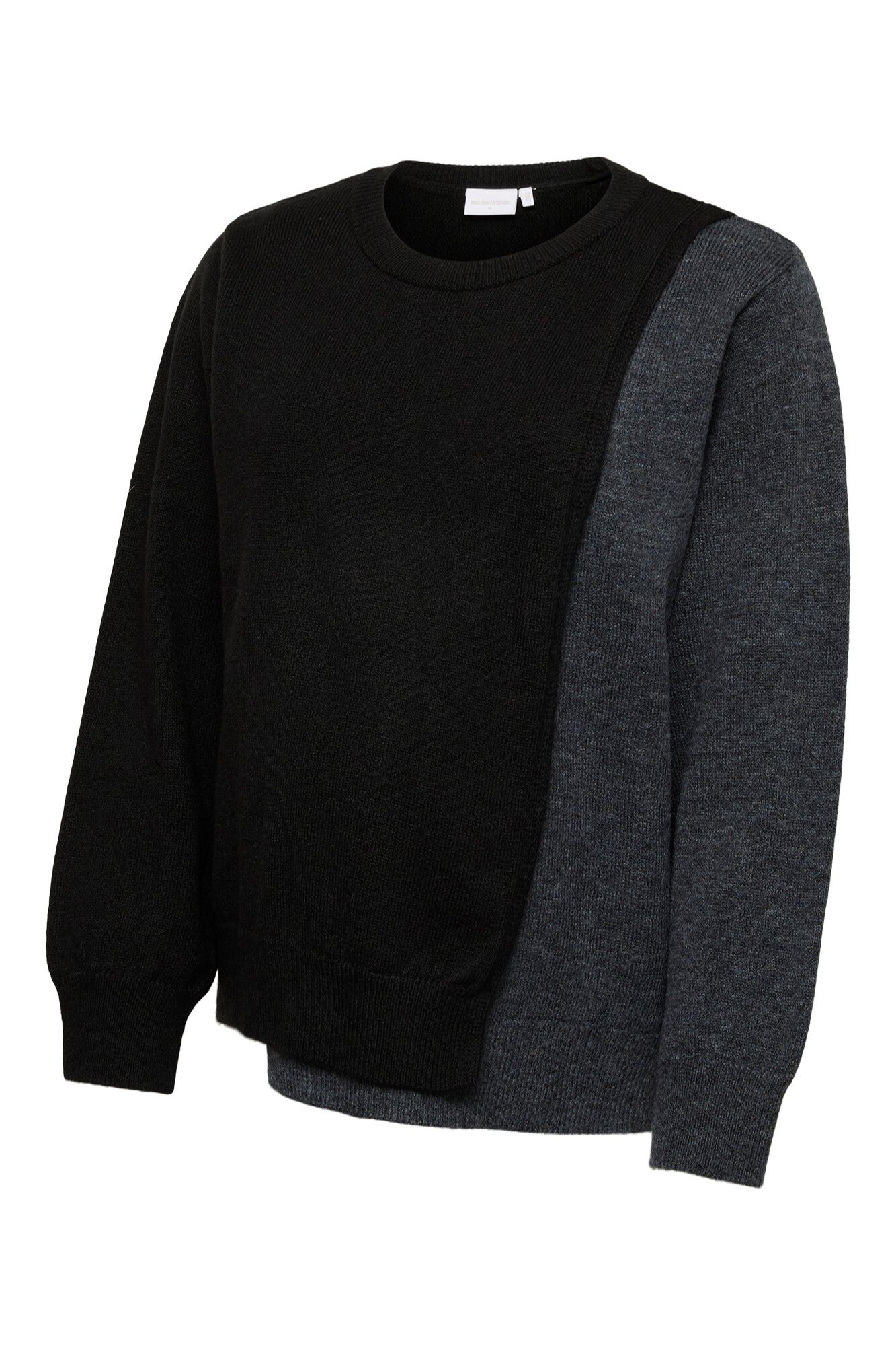 Mamalicious Umstands-Pullover zweifarbig asymmetrisch