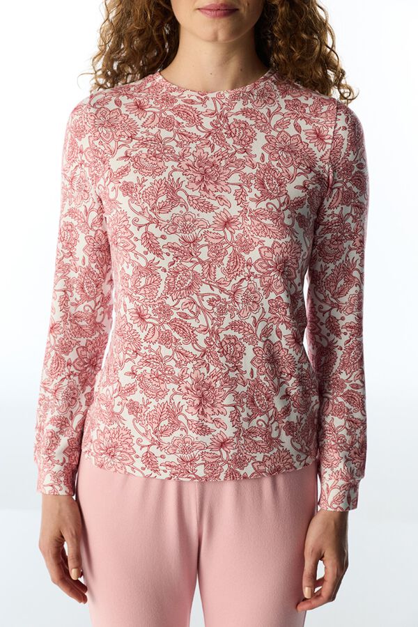 Penti Floral Long Sleeve Pyjama T-Shirt pink