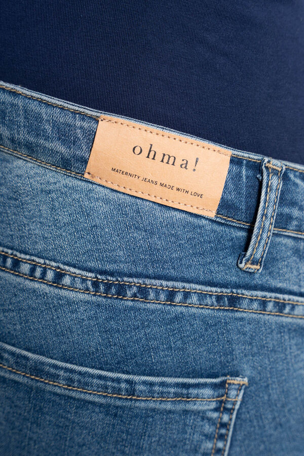 Ohma! Vaqueros campana de maternidad azul