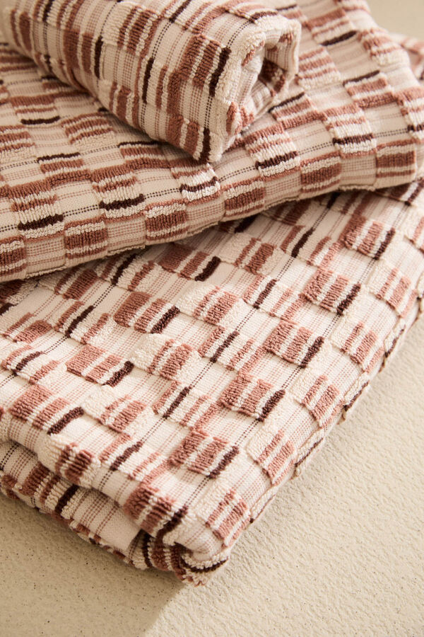 Calma House Toalla de ba&ntilde;o algod&oacute;n rizo jacquard Mercurio 90x150 naranja