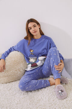 Womensecret Pyjama Fleece Snoopy Blau Blau