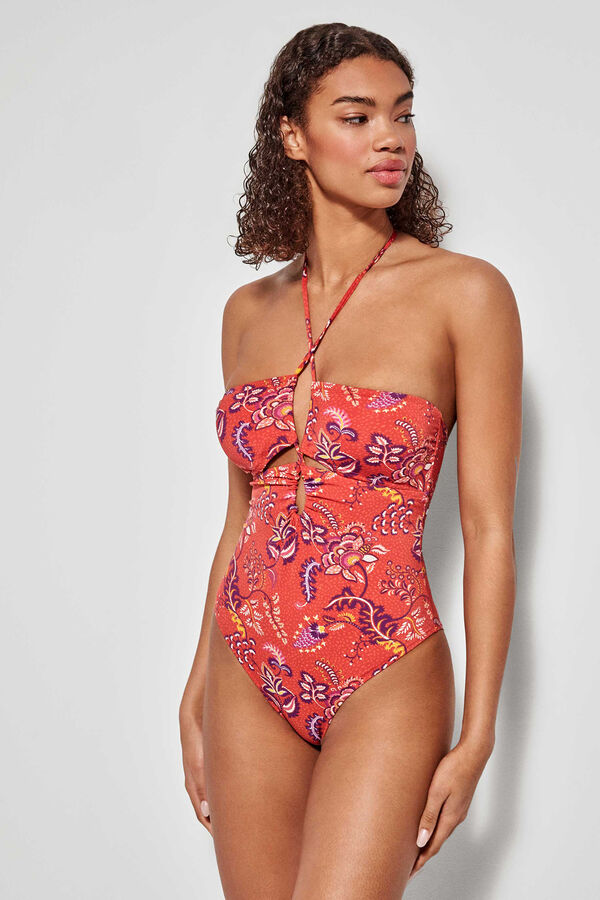 Womensecret Printed non-wired swimsuit fehér