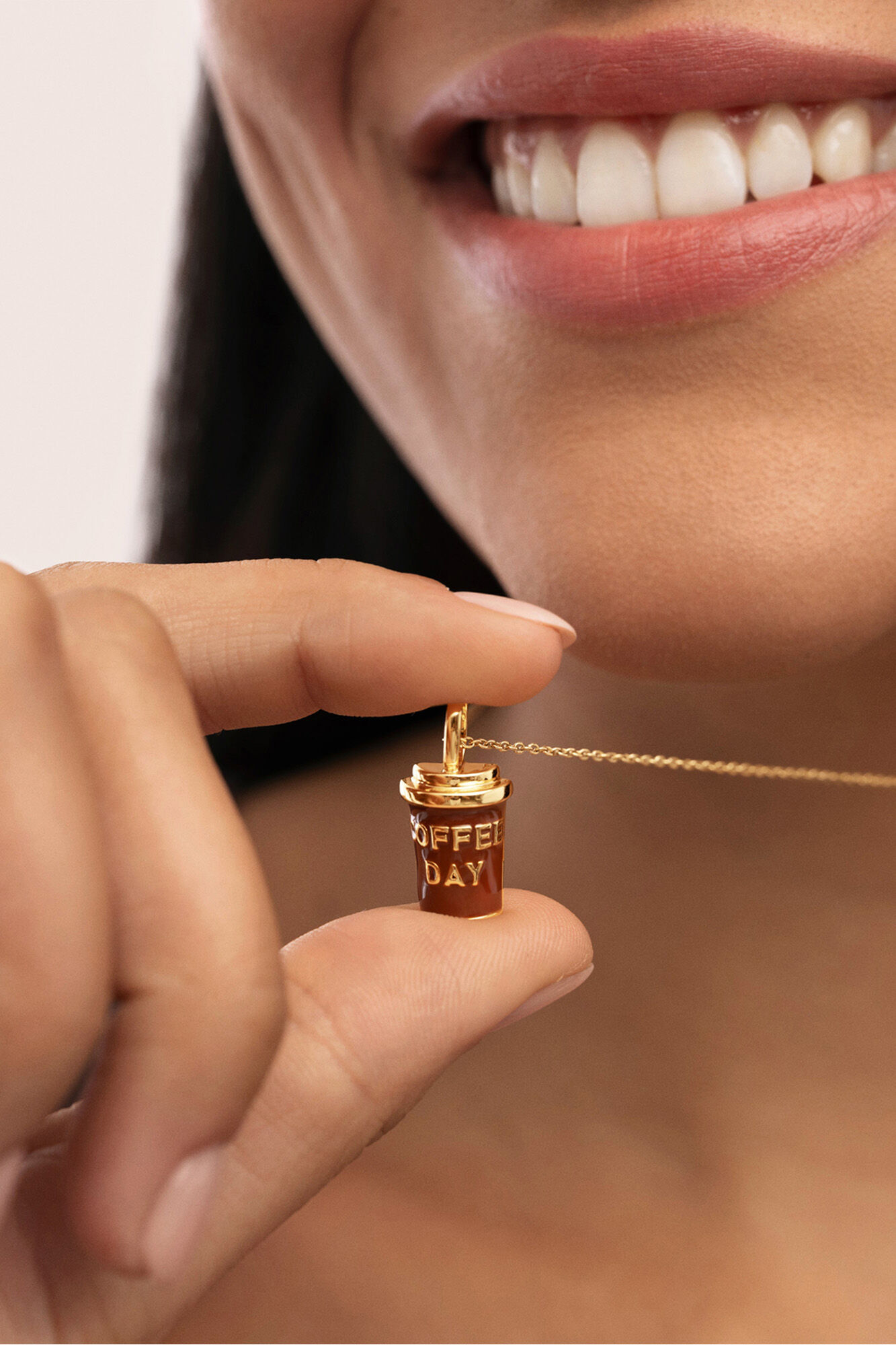 Singularu Kaffee-Charm vergoldet