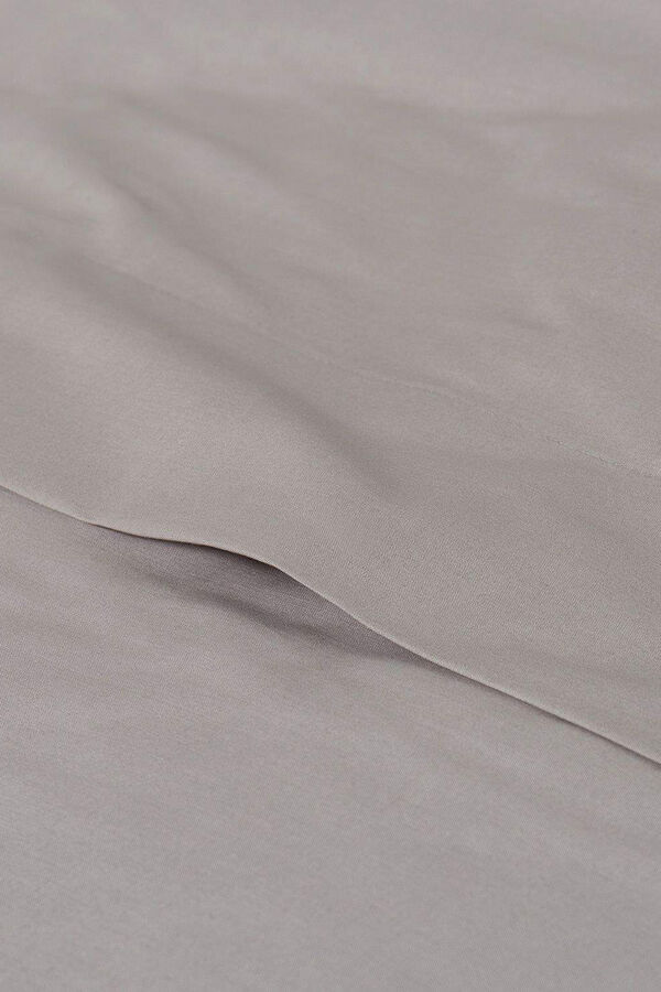 Womensecret Lençol algodão percal. Cama 180-200 cm. cinzento