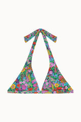 Bohodot Floral halterneck bikini top blue