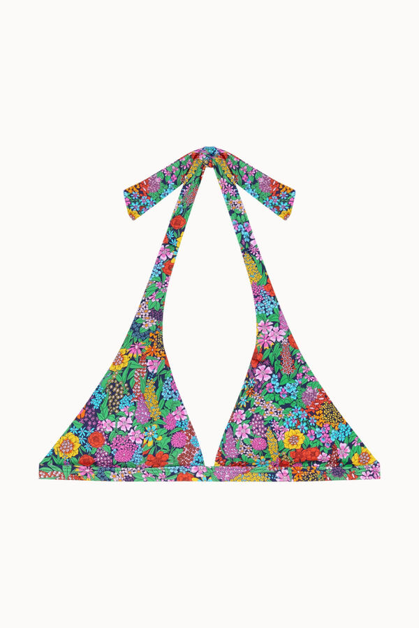 Bohodot Floral halterneck bikini top blue