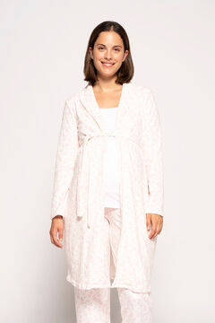 Womensecret Floral print maternity velour robe Weiß