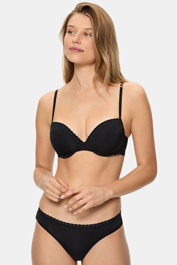 DIM Suti&atilde; com aro em microfibra macia  preto