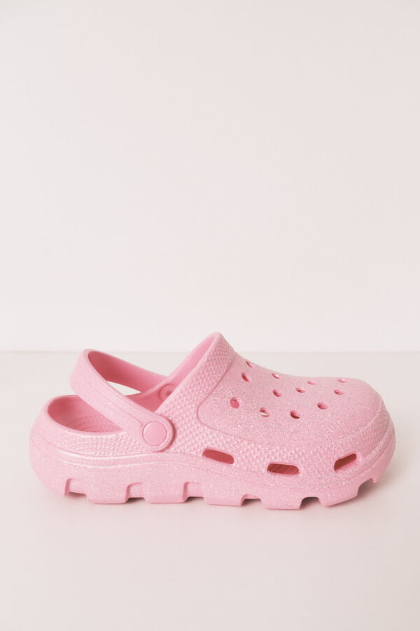 HI&BYE Bright pink rubber platform clog pink