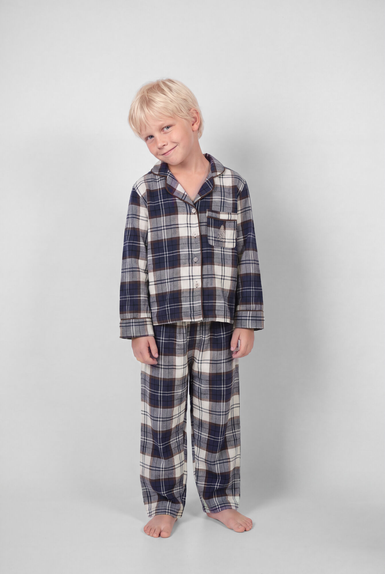 Women'secret Blue plaid classic pyjamas KIDS