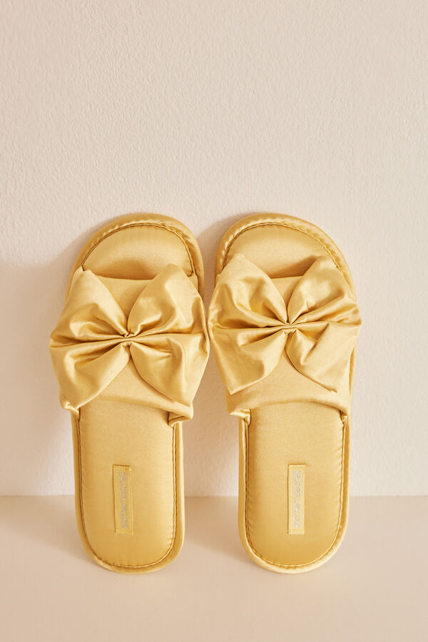 Womensecret Žute sobne papuče sa mašnicom Žuta