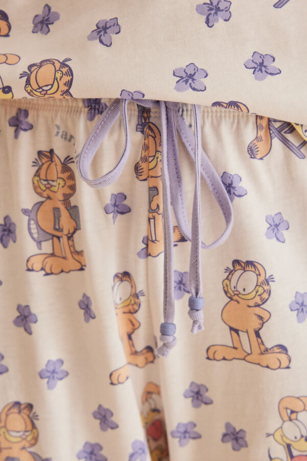 Womensecret Pyjama 100 % Baumwolle Garfield Naturweiß