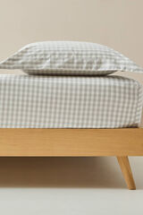 Womensecret Gingham fitted sheet. gris