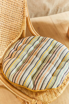 Womensecret Cojín de silla redondo de algodón con raya tejida multicolor Oran mit Print