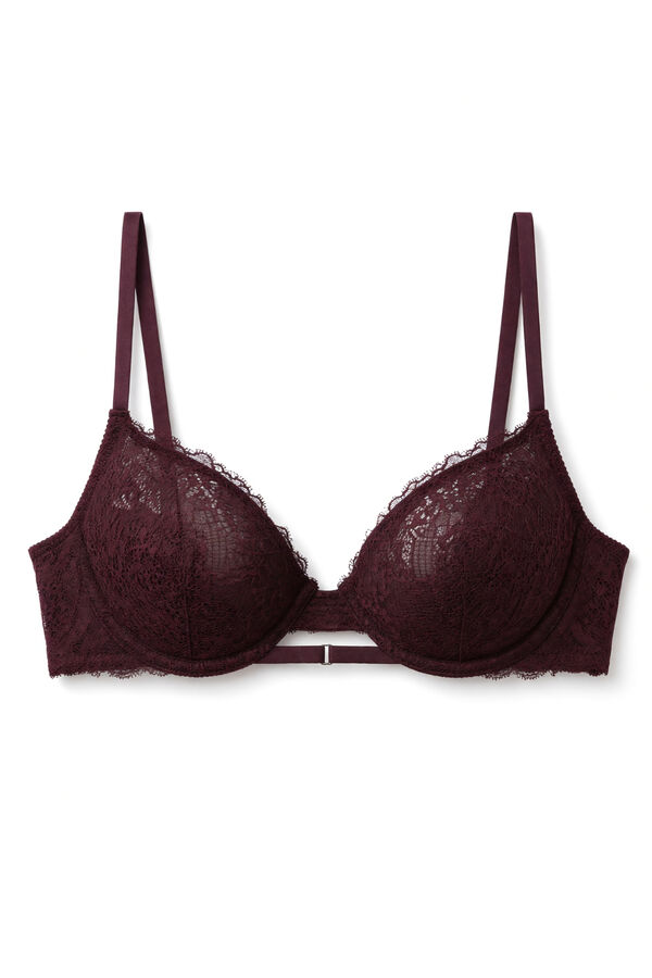 Women'secret Burgundy lace push-up bra GORGEOUS red